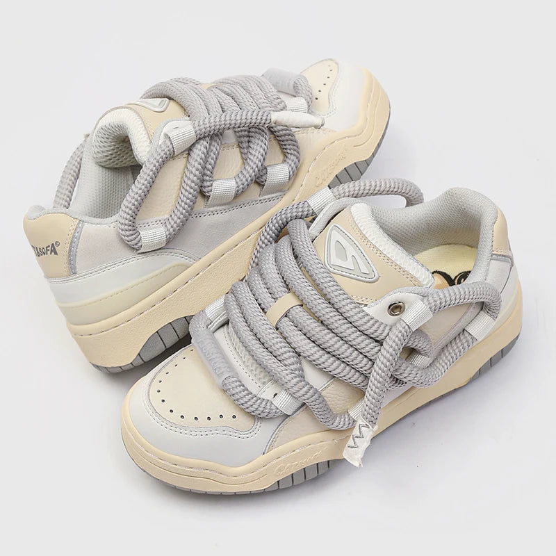Round Shoelaces Shoes Spring Sneakers