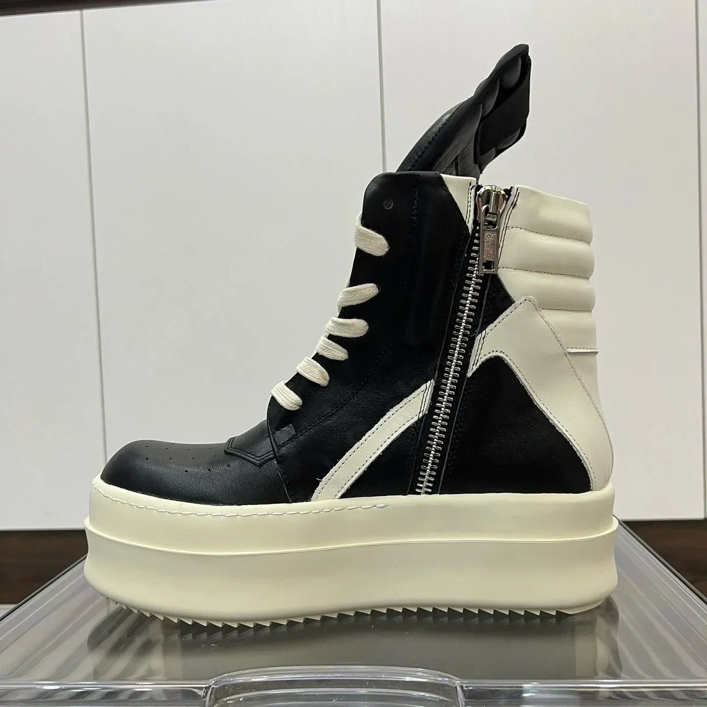 Rick Owens Mega Bumper Geobasket LCO Leather All Black