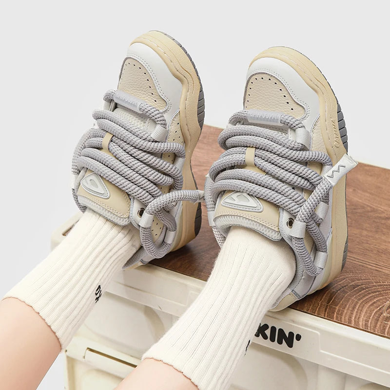 Round Shoelaces Shoes Spring Sneakers